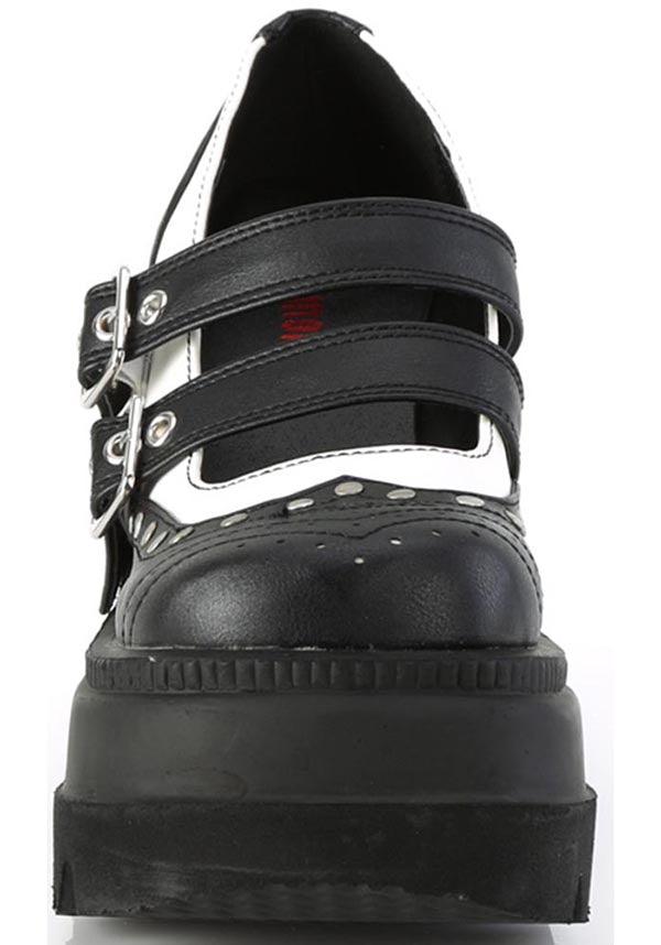 SHAKER-27 [Black-White Vegan Leather] | FLATS [PREORDER] - Beserk - all, black, black and white, clickfrenzy15-2023, demonia, demonia shoes, discountapp, fp, googleshopping, goth, gothic, labelpreorder, labelvegan, platform heels, platforms, platforms [preorder], ppo, preorder, shoes, vegan, white
