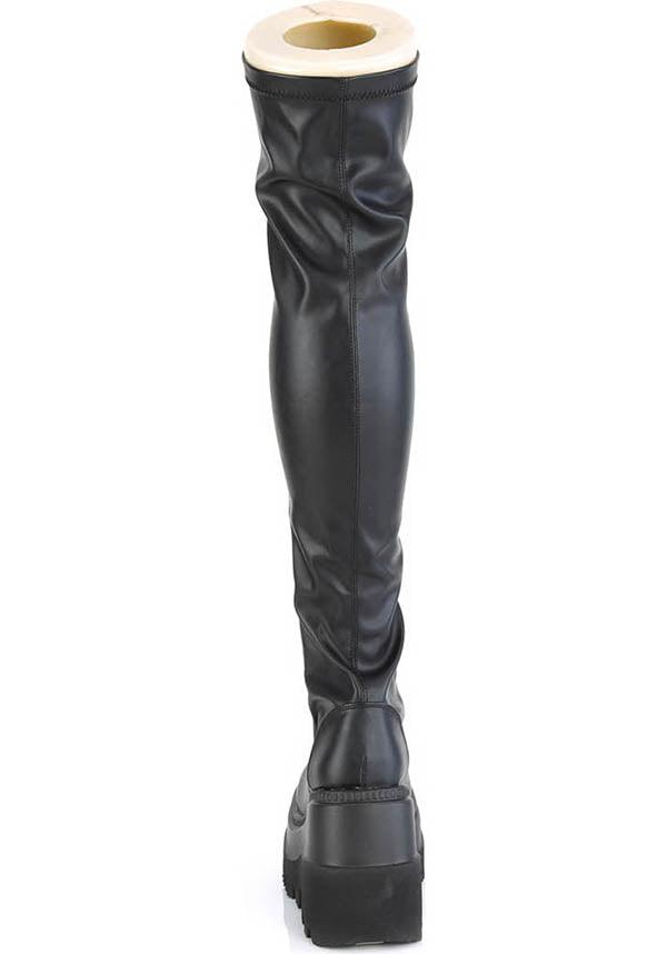 SHAKER-374 [Black] | PLATFORM BOOTS [PREORDER] - Beserk - all, all ladies, black, boot, boots, boots [preorder], clickfrenzy15-2023, discountapp, fp, knee high boots, labelpreorder, labelvegan, lace up, ladies, long boots, platform, platform boots, platforms, platforms [preorder], ppo, preorder, shoes, thigh high boots, vegan