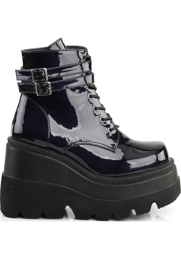 SHAKER-52 [Black Holo] | BOOTS [PREORDER] - Beserk - all, ankle boots, black, boot, boots, boots [preorder], clickfrenzy15-2023, demonia, demonia shoes, discountapp, fp, goth, gothic, halloween, holo, hologram, holographic, labelpreorder, labelvegan, platform, platform boots, platforms, platforms [preorder], ppo, preorder, punk, shiny, shoes, techwear, vegan