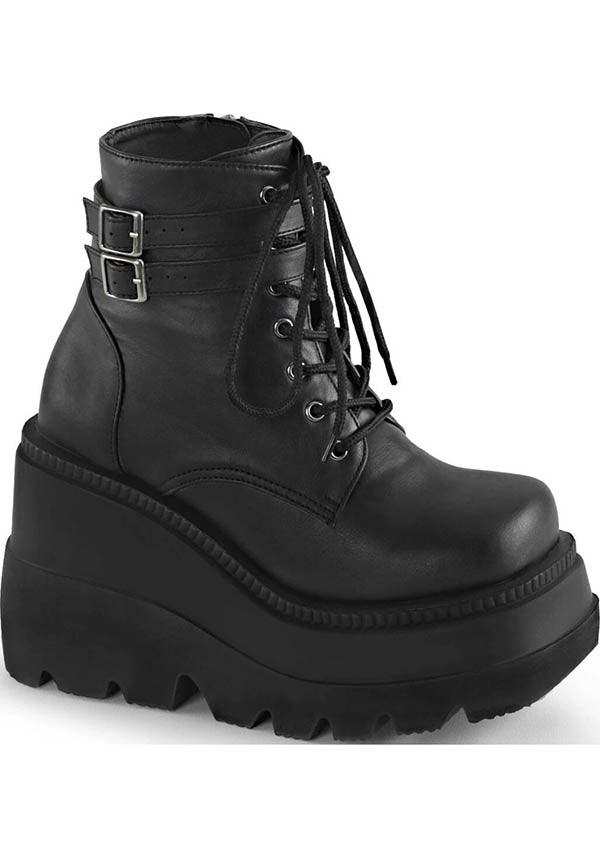 SHAKER-52 [Black] | PLATFORM BOOTS [IN STOCK] - Beserk - all, ankle boots, black, boot, boots, boots [in stock], clickfrenzy15-2023, demonia, demonia shoes, discountapp, dm18082022, fp, goth, gothic, grunge, in stock, instock, labelinstock, labelvegan, mar21, matte, platform, platforms, platforms [in stock], pleaserrestock, punk, shoes, street ware, streetwear, vegan