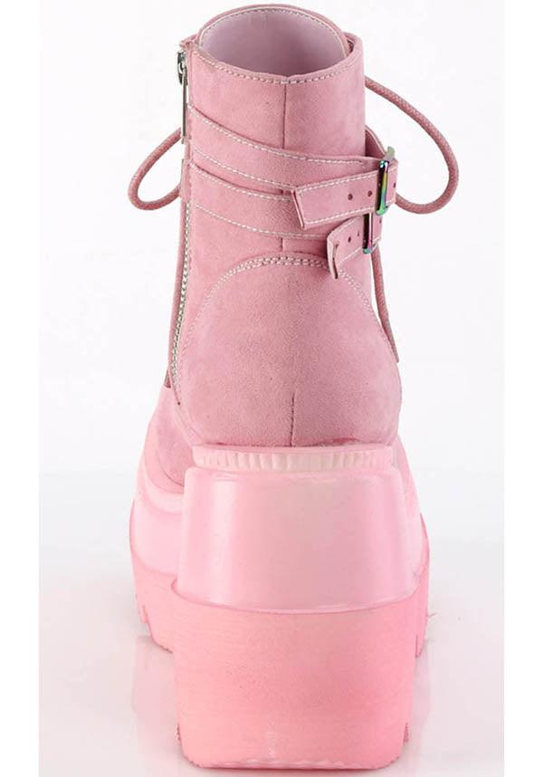 SHAKER-52 [Pink] | PLATFORM BOOTS [PREORDER] - Beserk - all, boots, boots [preorder], clickfrenzy15-2023, demonia, demonia shoes, discountapp, fp, labelpreorder, labelvegan, pink, platform boots, platforms, platforms [preorder], ppo, preorder, shoes, vegan, velvet