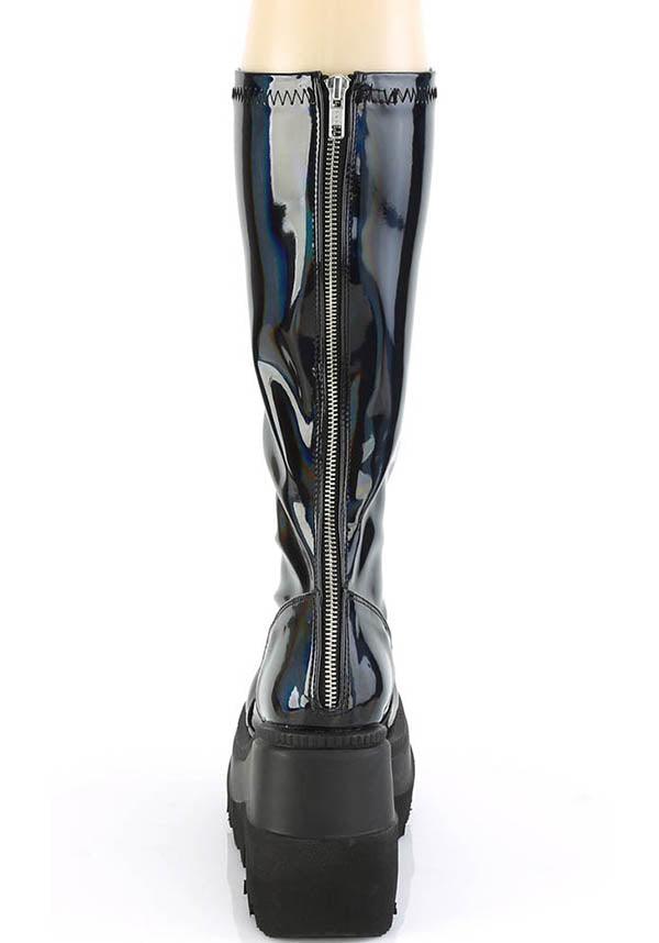 Demonia SHAKER-65 Black Holo Platform Boots Buy Online Australia