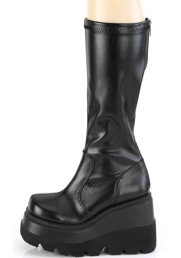 SHAKER-65 [Black] | PLATFORM BOOTS [PREORDER] - Beserk - all, black, boot, boots, boots [preorder], clickfrenzy15-2023, demonia, demonia shoes, discountapp, fp, goth, gothic, labelpreorder, labelvegan, long boots, platform, platforms, platforms [preorder], pleaserimageupdated, ppo, preorder, punk, shoe, shoes, vegan