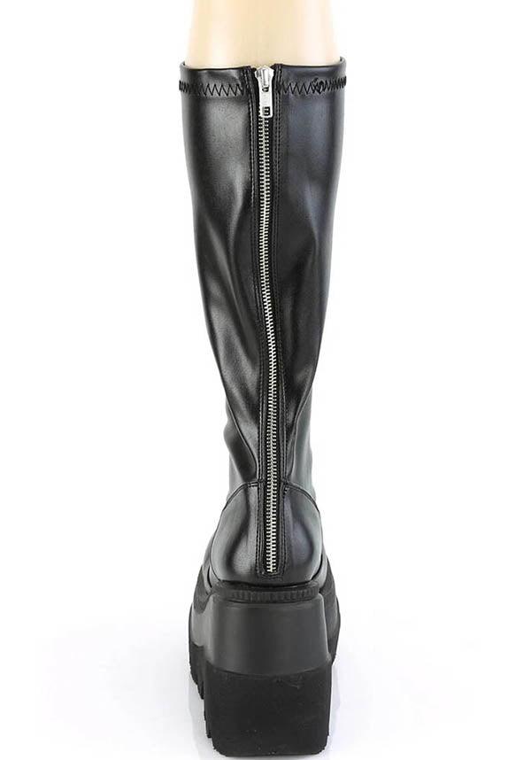 SHAKER-65 [Black] | PLATFORM BOOTS [PREORDER] - Beserk - all, black, boot, boots, boots [preorder], clickfrenzy15-2023, demonia, demonia shoes, discountapp, fp, goth, gothic, labelpreorder, labelvegan, long boots, platform, platforms, platforms [preorder], pleaserimageupdated, ppo, preorder, punk, shoe, shoes, vegan