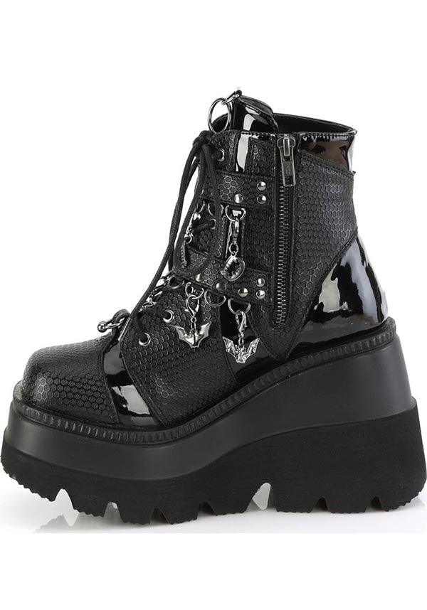 SHAKER-66 [Black] | PLATFORM BOOTS [PREORDER] - Beserk - all, ankle boots, bat, bats, black, boot, boots, boots [preorder], clickfrenzy15-2023, demonia, demonia shoes, discountapp, fp, googleshopping, goth, gothic, labelpreorder, labelvegan, platform, platform [preorder], platform boots, platforms, platforms [preorder], ppo, preorder, punk, shoes, vegan