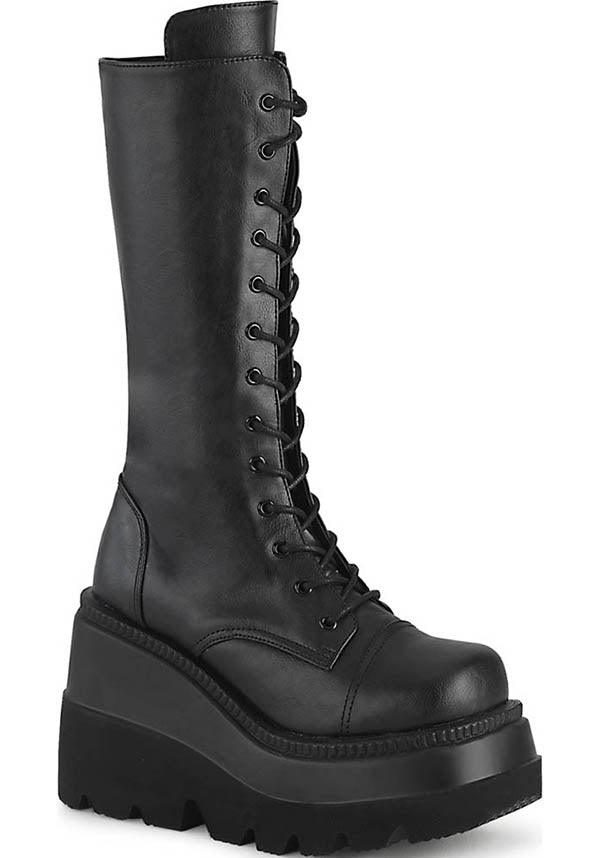SHAKER-72 [Black] | PLATFORM BOOTS [PREORDER] - Beserk - all, black, boots, boots [preorder], clickfrenzy15-2023, demonia, demonia shoes, discountapp, fp, jun18, labelpreorder, labelvegan, platforms, platforms [preorder], pleaserimageupdated, ppo, preorder, shoes, vegan