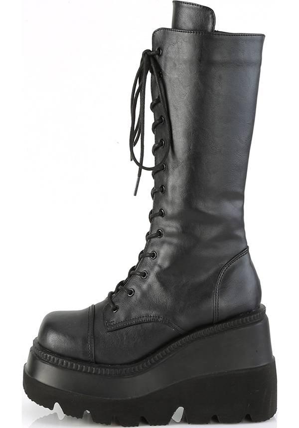 SHAKER-72 [Black] | PLATFORM BOOTS [PREORDER] - Beserk - all, black, boots, boots [preorder], clickfrenzy15-2023, demonia, demonia shoes, discountapp, fp, jun18, labelpreorder, labelvegan, platforms, platforms [preorder], pleaserimageupdated, ppo, preorder, shoes, vegan