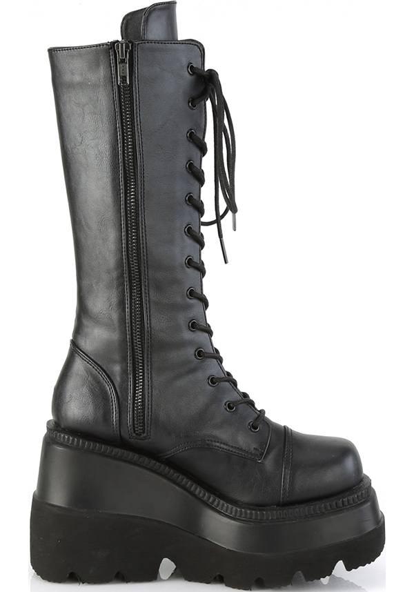 SHAKER-72 [Black] | PLATFORM BOOTS [PREORDER] - Beserk - all, black, boots, boots [preorder], clickfrenzy15-2023, demonia, demonia shoes, discountapp, fp, jun18, labelpreorder, labelvegan, platforms, platforms [preorder], pleaserimageupdated, ppo, preorder, shoes, vegan