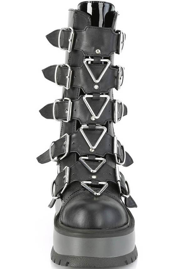 SLACKER-160 | Black Pat-Vegan Leather [PREORDER] - Beserk - all, black, boot, boots, boots [preorder], clickfrenzy15-2023, dec20, demonia, demonia shoes, discountapp, fp, goth, gothic, grunge, labelpreorder, labelvegan, platform, platforms, platforms [preorder], pleaserimageupdated, ppo, preorder, punk, shoes, techwear, vegan