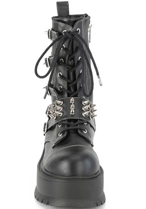 SLACKER-165 [Black] | PLATFORM BOOTS [PREORDER] - Beserk - all, black, boot, boots, boots [preorder], clickfrenzy15-2023, discountapp, fp, goth, gothic, grunge, labelpreorder, labelvegan, platform, platforms, platforms [preorder], pleaserimageupdated, ppo, preorder, punk, shoes, techwear, vegan