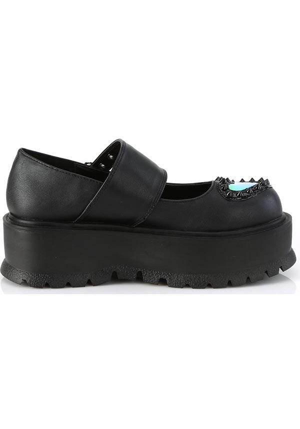 SLACKER-25 [Black] | FLATS [PREORDER] - Beserk - all, black, clickfrenzy15-2023, demonia, demonia shoes, discountapp, flats, flats [preorder], fp, heart, kawaii, labelpreorder, labelvegan, love heart, platforms [preorder], ppo, preorder, shoes, vegan