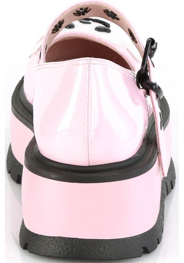 SLACKER-27 [Baby Pink] | FLATS [PREORDER] - Beserk - all, all ladies, clickfrenzy15-2023, demonia, demonia shoes, discountapp, fp, holo, holographic, labelpreorder, labelvegan, ladies, pastel goth, pink, platforms, platforms [preorder], ppo, preorder, shoes, skull, skull and bones, vegan