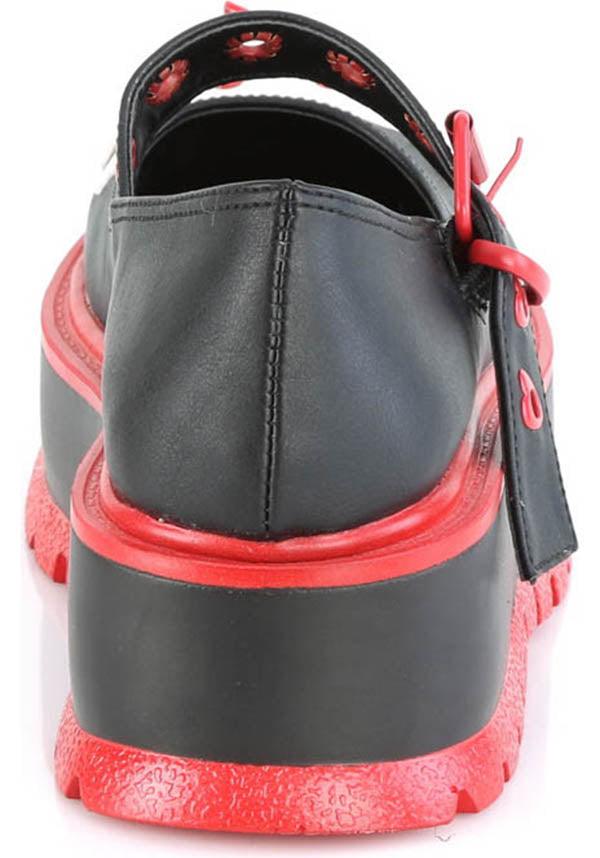 SLACKER-27 [Black] | FLATS [PREORDER] - Beserk - all, all ladies, black, clickfrenzy15-2023, demonia, demonia shoes, discountapp, fp, goth, gothic, labelpreorder, labelvegan, ladies, platforms, platforms [preorder], ppo, preorder, red, shoes, skull, skull and bones, vegan
