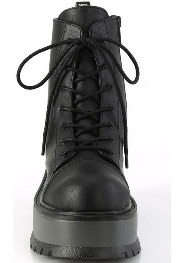 SLACKER-55 [Black] | PLATFORM BOOTS [PREORDER] - Beserk - all, ankle boots, black, boots, boots [preorder], clickfrenzy15-2023, demonia, demonia shoes, discountapp, fp, labelpreorder, labelvegan, platform boots, platforms, platforms [preorder], ppo, preorder, shoes, vegan