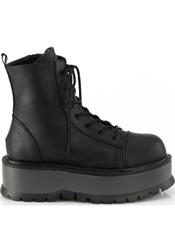 SLACKER-55 [Black] | PLATFORM BOOTS [PREORDER] - Beserk - all, ankle boots, black, boots, boots [preorder], clickfrenzy15-2023, demonia, demonia shoes, discountapp, fp, labelpreorder, labelvegan, platform boots, platforms, platforms [preorder], ppo, preorder, shoes, vegan