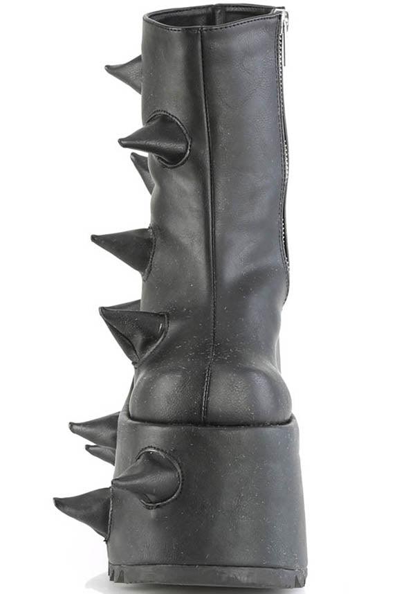 SLAY-77 [Black] | PLATFORM BOOTS [PREORDER] - Beserk - all, all ladies, black, boots, boots [preorder], clickfrenzy15-2023, demonia, demonia shoes, discountapp, fp, goth, gothic, labelpreorder, labelvegan, ladies, platforms, platforms [preorder], ppo, preorder, punk, shoes, spike, spiked, spikes, spikey, vegan
