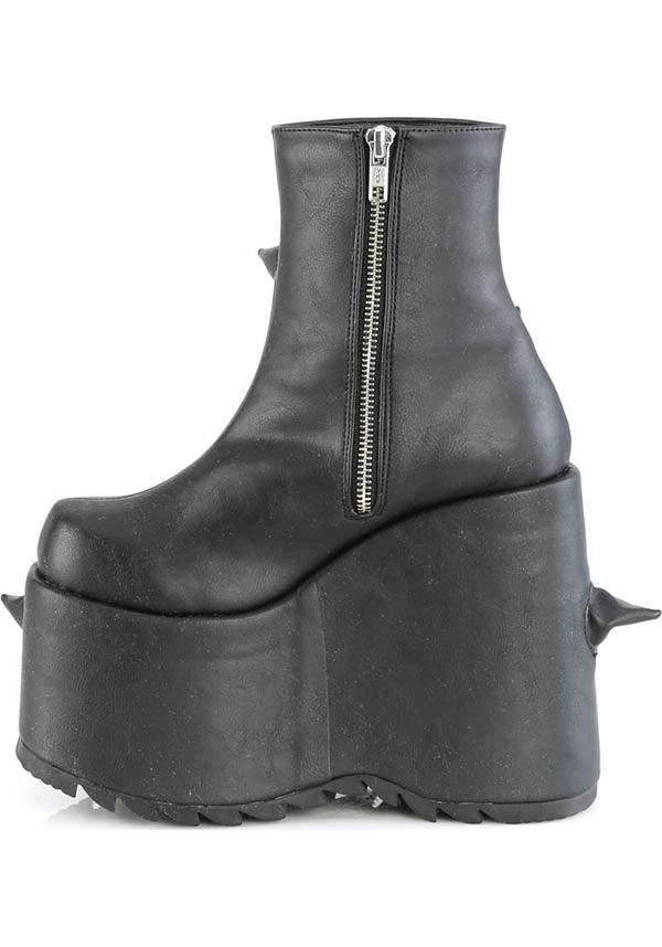 SLAY-77 [Black] | PLATFORM BOOTS [PREORDER] - Beserk - all, all ladies, black, boots, boots [preorder], clickfrenzy15-2023, demonia, demonia shoes, discountapp, fp, goth, gothic, labelpreorder, labelvegan, ladies, platforms, platforms [preorder], ppo, preorder, punk, shoes, spike, spiked, spikes, spikey, vegan