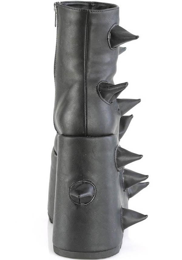 SLAY-77 [Black] | PLATFORM BOOTS [PREORDER] - Beserk - all, all ladies, black, boots, boots [preorder], clickfrenzy15-2023, demonia, demonia shoes, discountapp, fp, goth, gothic, labelpreorder, labelvegan, ladies, platforms, platforms [preorder], ppo, preorder, punk, shoes, spike, spiked, spikes, spikey, vegan