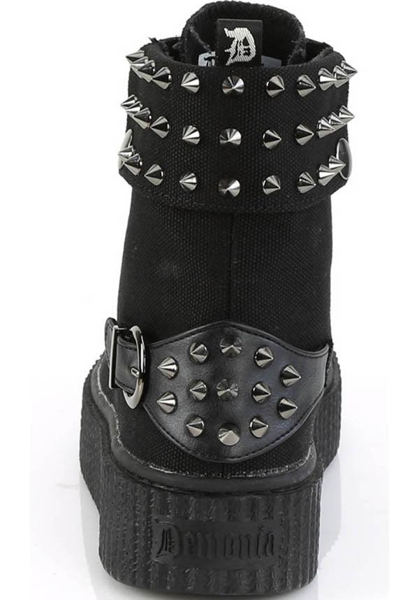 SNEEKER-266 [Black] | SNEAKERS [PREORDER] - Beserk - all, black, clickfrenzy15-2023, demonia, demonia shoes, discountapp, flats, flats [preorder], fp, labelpreorder, labelvegan, mar19, pleaserimageupdated, ppo, preorder, shoes, sneakers, studs, vegan