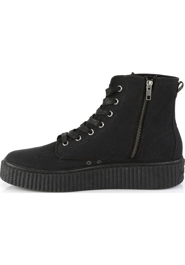 SNEEKER-201 [Black Canvas] | SNEAKERS [PREORDER] - Beserk - all, black, boots, boots [preorder], clickfrenzy15-2023, creeper, creepers, demonia, demonia shoes, discountapp, flats, flats [preorder], fp, labelpreorder, labelvegan, mens shoes, pleaserimageupdated, ppo, preorder, sep18, shoes, sneakers, vegan