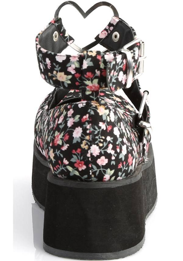 SPRITE-02 [Floral] | PLATFORMS [PREORDER] - Beserk - all, black, clickfrenzy15-2023, demonia, demonia shoes, discountapp, floral, flower, flowers, fp, labelpreorder, labelvegan, mary janes, platforms, platforms [preorder], pleaserimageupdated, ppo, preorder, shoes, vegan