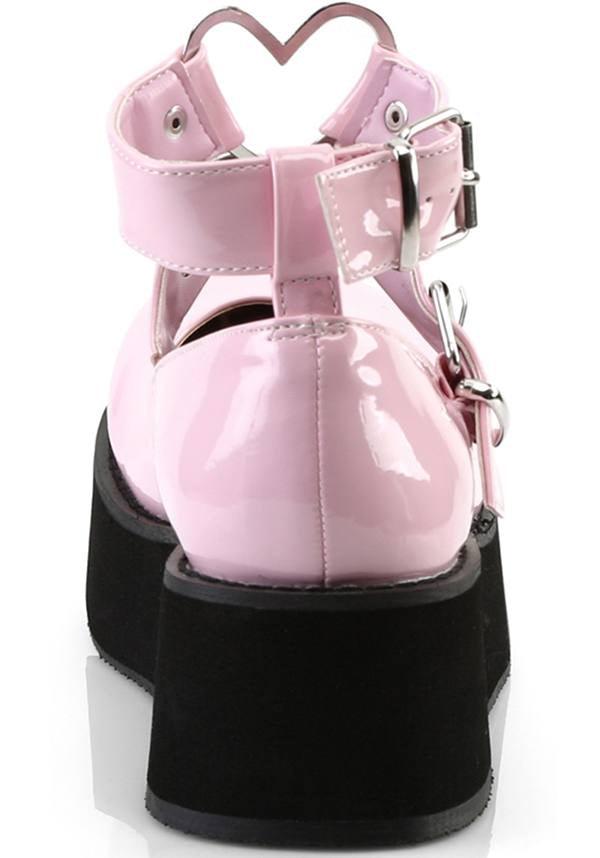 SPRITE-02 [Pink Patent] | PLATFORMS [PREORDER] - Beserk - all, baby pink, clickfrenzy15-2023, colour:pink, demonia, demonia shoes, discountapp, fp, heart, kawaii, labelpreorder, labelvegan, light pink, lolita, mary jane, mary janes, pastel, pastel goth, pastel pink, pink, platform, platforms, platforms [preorder], ppo, preorder, shoes, valentines, vegan