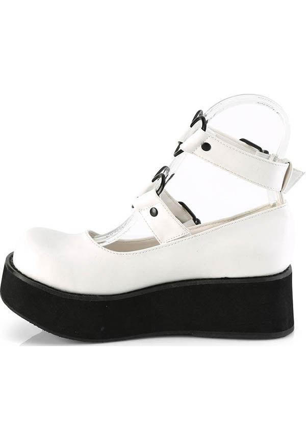 SPRITE-02 [White] | PLATFORMS [PREORDER] - Beserk - all, clickfrenzy15-2023, cosplay, demonia, demonia shoes, discountapp, fp, harajuku, heart, kawaii, labelpreorder, labelvegan, lolita, mary jane, mary janes, platform, platforms, platforms [preorder], ppo, preorder, shoes, valentines, vegan, white