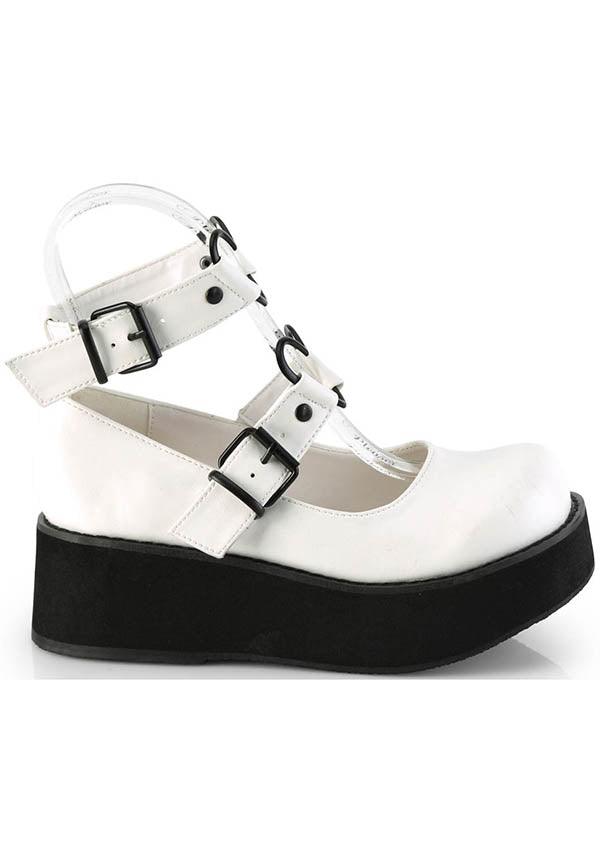 SPRITE-02 [White] | PLATFORMS [PREORDER] - Beserk - all, clickfrenzy15-2023, cosplay, demonia, demonia shoes, discountapp, fp, harajuku, heart, kawaii, labelpreorder, labelvegan, lolita, mary jane, mary janes, platform, platforms, platforms [preorder], ppo, preorder, shoes, valentines, vegan, white