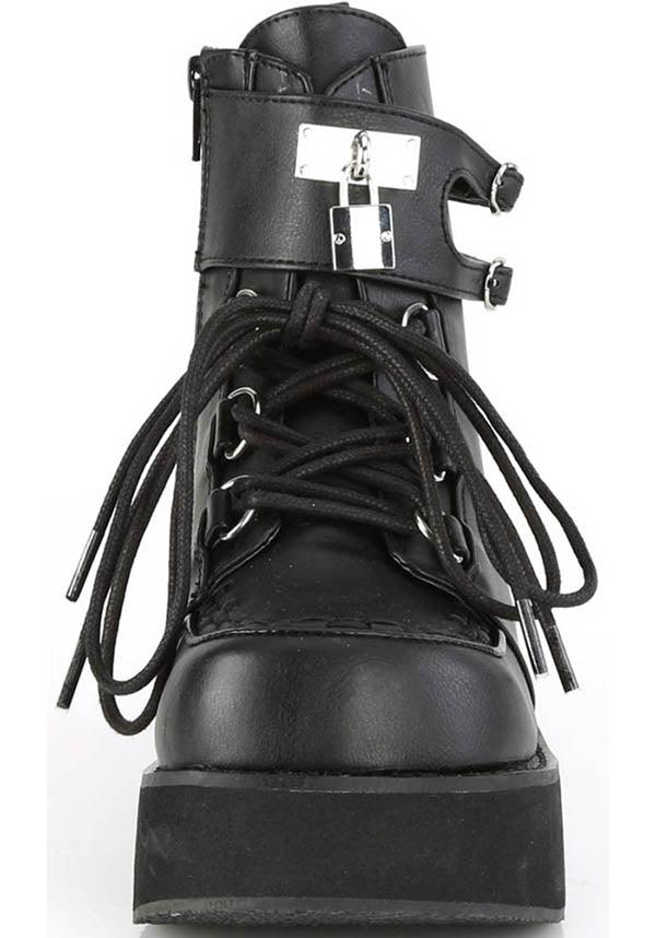 SPRITE-70 [Black] | PLATFORM BOOTS [PREORDER] - Beserk - all, aug19, black, boots, boots [preorder], clickfrenzy15-2023, demonia, demonia shoes, discountapp, fp, labelpreorder, labelvegan, ladies, platforms, platforms [preorder], pleaserimageupdated, ppo, preorder, shoes, vegan