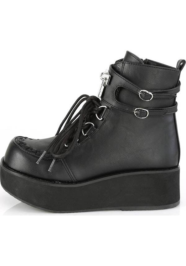 SPRITE-70 [Black] | PLATFORM BOOTS [PREORDER] - Beserk - all, aug19, black, boots, boots [preorder], clickfrenzy15-2023, demonia, demonia shoes, discountapp, fp, labelpreorder, labelvegan, ladies, platforms, platforms [preorder], pleaserimageupdated, ppo, preorder, shoes, vegan