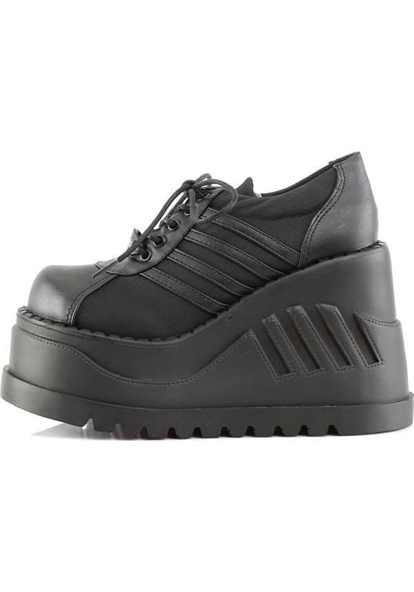 STOMP-08 [Black] | PLATFORMS [PREORDER] - Beserk - all, black, boots, clickfrenzy15-2023, demonia, demonia shoes, discountapp, fp, goth, gothic, labelpreorder, labelvegan, lace up, platforms, platforms [preorder], pleaserimageupdated, ppo, preorder, pricematched, sep18, shoes, techwear, vegan