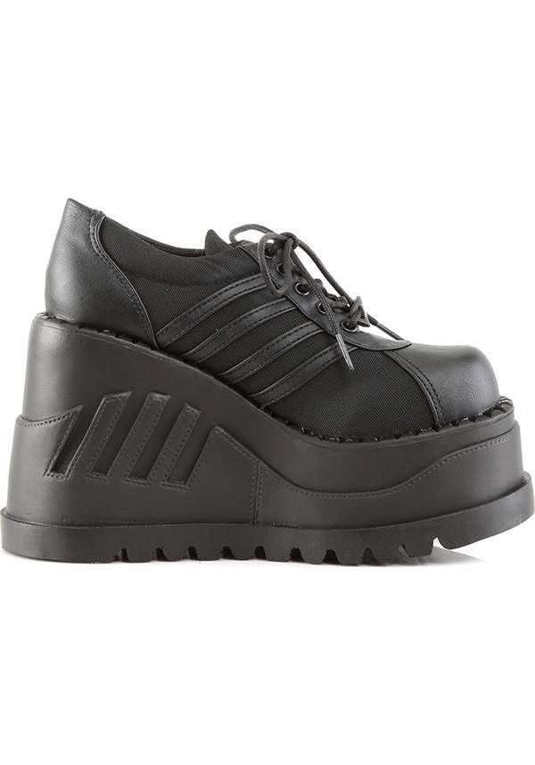 STOMP-08 [Black] | PLATFORMS [PREORDER] - Beserk - all, black, boots, clickfrenzy15-2023, demonia, demonia shoes, discountapp, fp, goth, gothic, labelpreorder, labelvegan, lace up, platforms, platforms [preorder], pleaserimageupdated, ppo, preorder, pricematched, sep18, shoes, techwear, vegan