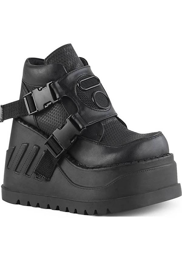 STOMP-15 [Black] | PLATFORMS [PREORDER] - Beserk - all, ankle boots, black, boot, boots, boots [preorder], clickfrenzy15-2023, cyber, demonia, demonia shoes, discountapp, fp, goth, gothic, labelpreorder, labelvegan, nov18, platforms, platforms [preorder], pleaserimageupdated, ppo, preorder, shoes, techwear, vegan