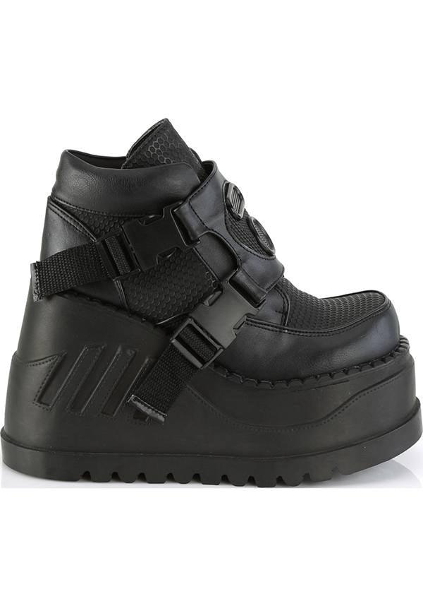STOMP-15 [Black] | PLATFORMS [PREORDER] - Beserk - all, ankle boots, black, boot, boots, boots [preorder], clickfrenzy15-2023, cyber, demonia, demonia shoes, discountapp, fp, goth, gothic, labelpreorder, labelvegan, nov18, platforms, platforms [preorder], pleaserimageupdated, ppo, preorder, shoes, techwear, vegan