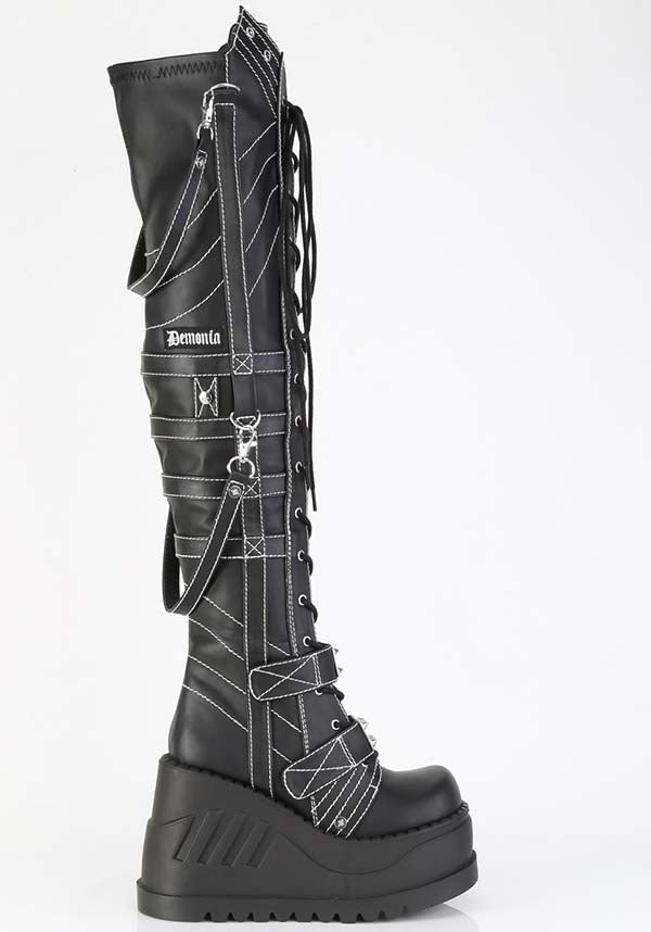 Demonia Shoes Stomp 310 Black Platform Boots Buy Online Australia