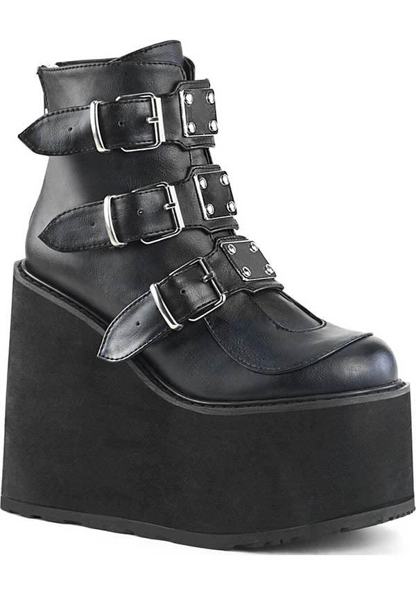 SWING-105 [Black] | PLATFORM BOOTS [PREORDER] - Beserk - all, black, boots, boots [preorder], clickfrenzy15-2023, demonia, demonia shoes, discountapp, feb18, fp, labelpreorder, labelvegan, platforms, platforms [preorder], ppo, preorder, shoes, vegan