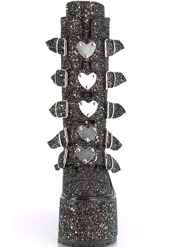 SWING-230G [Black Multi Glitter] | PLATFORM BOOTS [PREORDER] - Beserk - all, black, boots, boots [preorder], clickfrenzy15-2023, demonia, demonia shoes, discountapp, fp, glitter, jan19, labelpreorder, labelvegan, pastel goth, platforms, platforms [preorder], pleaserimageupdated, ppo, preorder, shoes, swing-230, vegan