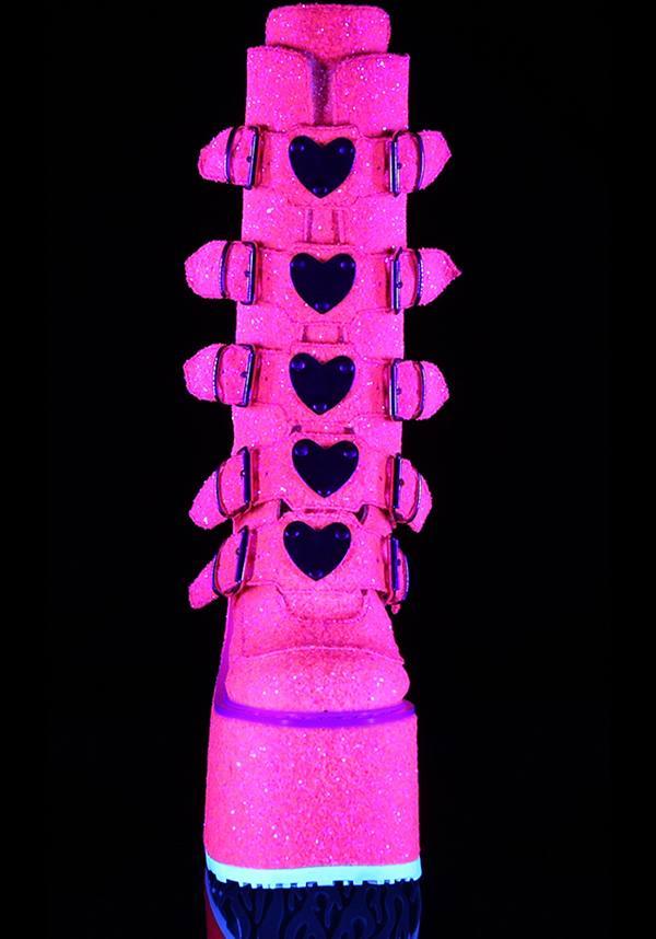SWING-230G [Pink Glitter] | PLATFORM BOOTS [PREORDER] - Beserk - all, boots, boots [preorder], clickfrenzy15-2023, demonia, demonia shoes, discountapp, fp, glitter, kawaii, labelpreorder, labelvegan, mar19, pastel goth, pink, platforms, platforms [preorder], pleaserimageupdated, ppo, preorder, shoes, swing-230, vegan