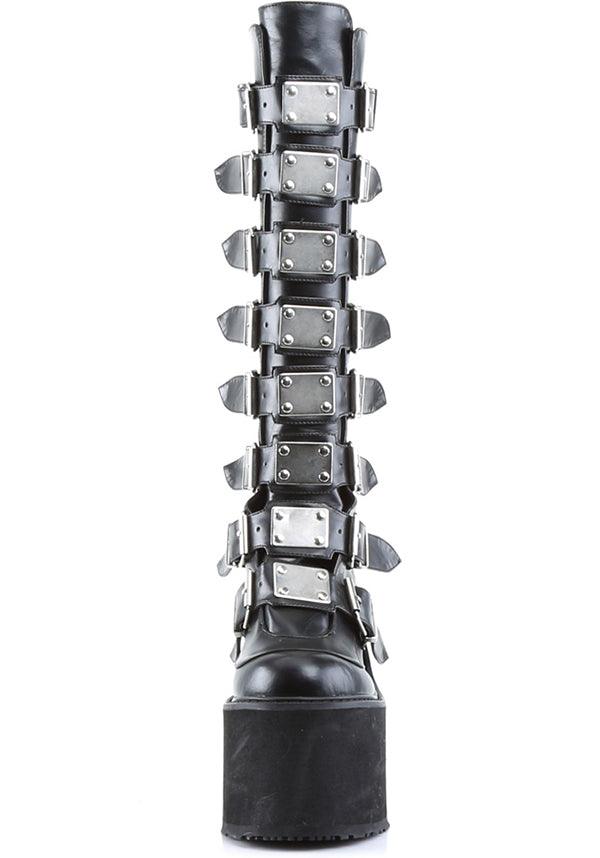 SWING-815 [Black] | PLATFORM BOOTS [PREORDER] - Beserk - all, black, boots, boots [preorder], clickfrenzy15-2023, delete, demonia, demonia shoes, discountapp, fp, knee high, labelpreorder, labelvegan, platforms, platforms [preorder], ppo, preorder, shoes, techwear, vegan