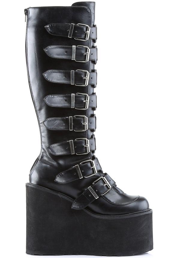 Demonia Swing-815 Black Platform Boots Australia