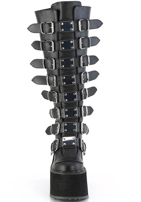 SWING-815WC [Black] | WIDE CALF PLATFORM BOOTS [PREORDER] - Beserk - all, black, boots, boots [preorder], buckle, buckles, clickfrenzy15-2023, discountapp, fp, knee high boots, labelpreorder, labelvegan, long boots, platform, platform boots, platforms, platforms [preorder], ppo, preorder, shoes, vegan