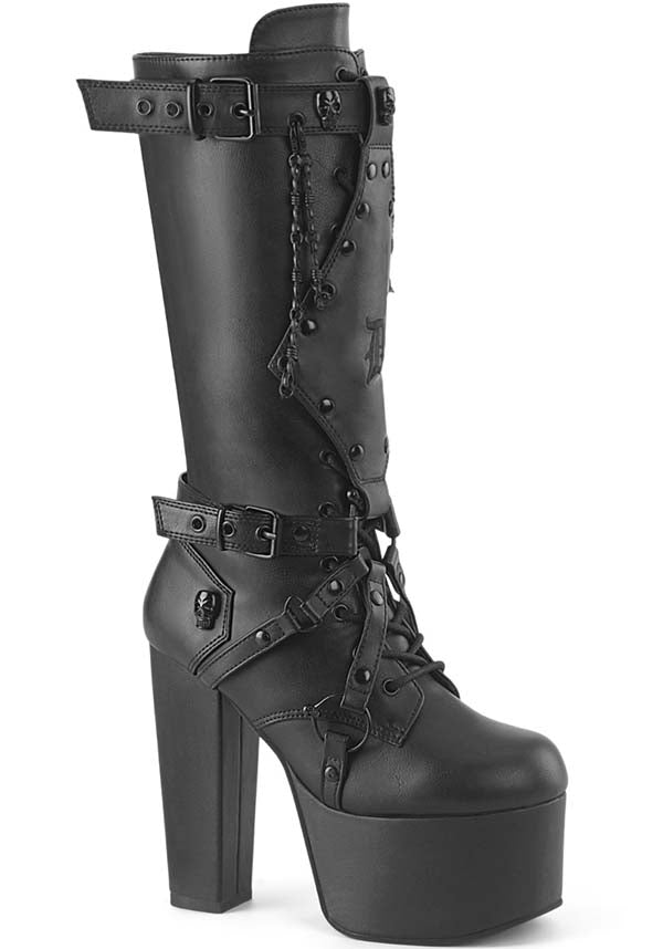 Demonia Shoes TORMENT218 Black Platform Boots Buy Online Australia