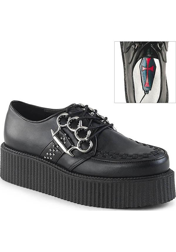 V-CREEPER-516 [Black] | CREEPERS [PREORDER] - Beserk - all, black, clickfrenzy15-2023, dec17, demonia, demonia shoes, discountapp, flats, flats [preorder], fp, labelpreorder, labelvegan, platforms, platforms [preorder], pleaserimageupdated, ppo, preorder, shoes, vegan