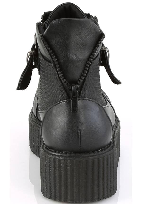 V-CREEPER-566 | Black Vegan Leather [PREORDER] - Beserk - all, apr18, black, boots, boots [preorder], clickfrenzy15-2023, demonia, demonia shoes, discountapp, flats, flats [preorder], fp, labelpreorder, labelvegan, pleaserimageupdated, ppo, preorder, shoes, vegan