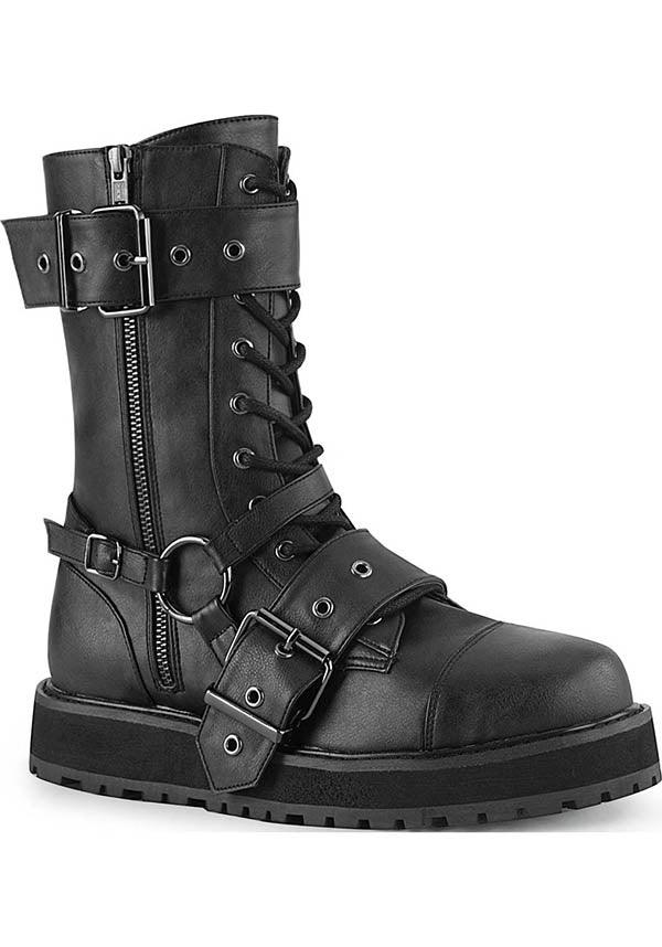 VALOR-220 [Black] | BOOTS [PREORDER] - Beserk - all, black, boots, boots [preorder], clickfrenzy15-2023, demonia, demonia shoes, discountapp, flats, flats [preorder], fp, goth, gothic, labelpreorder, labelvegan, mar19, men, mens shoes, pleaserimageupdated, ppo, preorder, pricematched, shoes, techwear, vegan