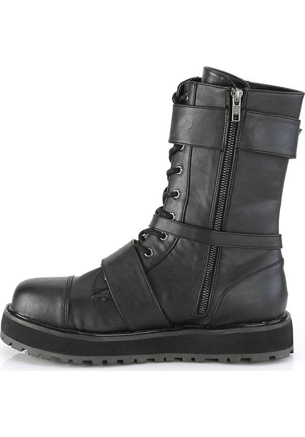 VALOR-220 [Black] | BOOTS [IN STOCK] - Beserk - all, ankle boots, black, boot, boots, boots [in stock], clickfrenzy15-2023, cosplay, demonia, demonia shoes, discountapp, dm18082022, flats, flats [in stock], fp, goth, gothic, grunge, in stock, instock, labelinstock, labelvegan, mar19, medieval, men, mens shoes, pleaserimageupdated, pleaserrestock, pricematched, punk, shoes, techwear, vegan, winter