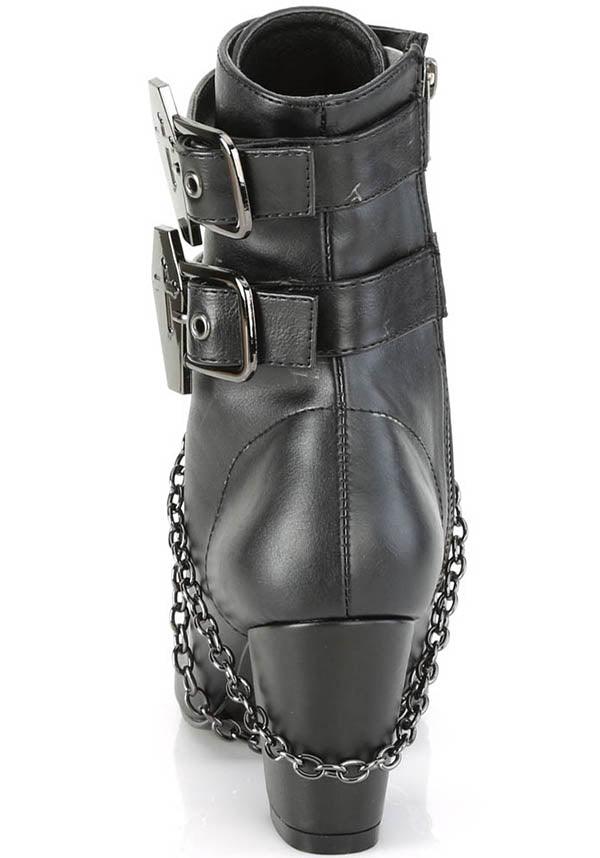 VIVIKA-128 [Black] | BOOTS [IN STOCK] - Beserk - all, ankle boots, apr21, black, boot, boots, boots [in stock], clickfrenzy15-2023, coffin, coffin shape, discountapp, dm18082022, fp, goth, gothic, halloween, heel, heels, heels [in stock], in stock, instock, labelinstock, labelvegan, matte, medieval, pleaserimageupdated, pleaserrestock, renaissance, shoes, vegan, winter