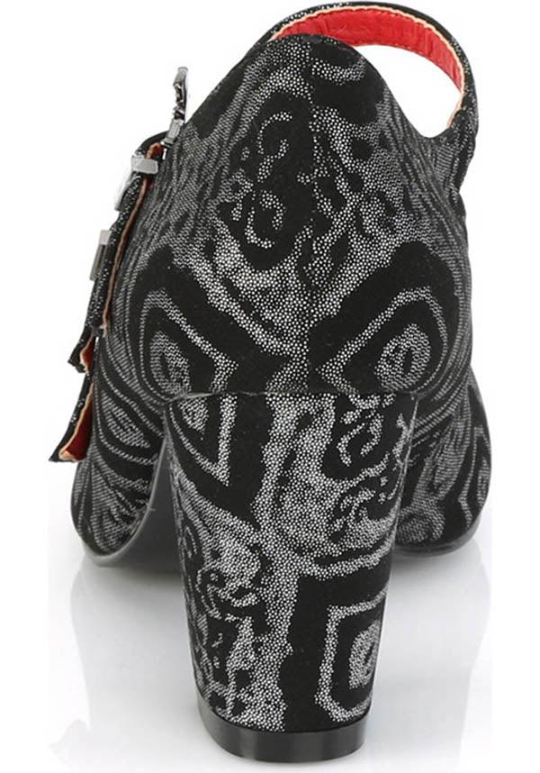 VIVIKA-38 [Black/Silver] | HEELS [PREORDER] - Beserk - all, bat, bats, black, clickfrenzy15-2023, demonia, demonia shoes, discountapp, fp, goth, gothic, heels, heels [preorder], labelpreorder, labelvegan, ladies, mary jane, ppo, preorder, shoes, vegan