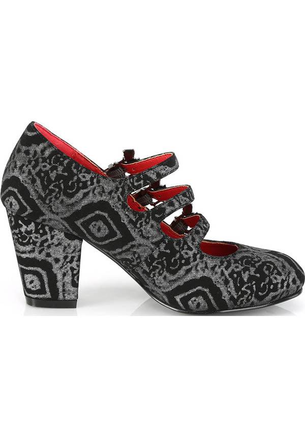 VIVIKA-38 [Black/Silver] | HEELS [PREORDER] - Beserk - all, bat, bats, black, clickfrenzy15-2023, demonia, demonia shoes, discountapp, fp, goth, gothic, heels, heels [preorder], labelpreorder, labelvegan, ladies, mary jane, ppo, preorder, shoes, vegan