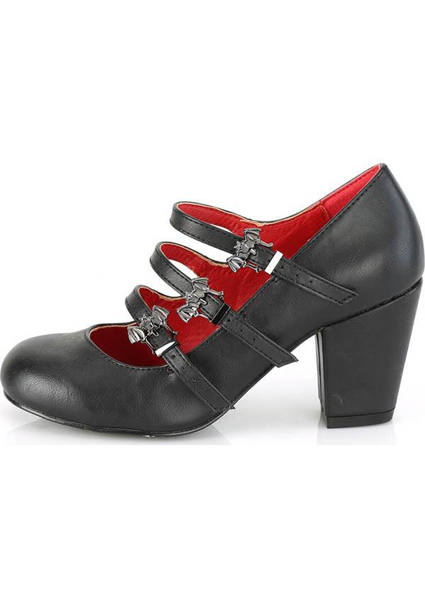 VIVIKA-38 [Black] | HEELS [PREORDER] - Beserk - all, bat, bats, black, clickfrenzy15-2023, demonia, demonia shoes, discountapp, fp, goth, gothic, halloween, heel, heels, heels [preorder], labelpreorder, labelvegan, mary janes, pleaserimageupdated, ppo, preorder, shoes, vegan